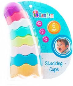 Bam Bam Baby kelímky barevné stohovací set 8ks pro miminko