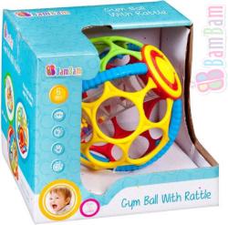 Bam Bam Baby Koule gumová gym ball s chrastítkem pro miminko