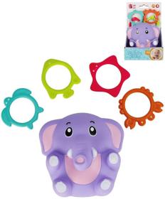 Bam Bam Baby sloník aktivní zvířátko navlékací set se 4 kroužky Bam Bam Baby sloník aktivní zvířátko navlékací set se 4 kroužky