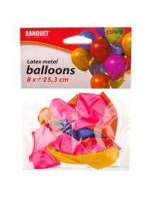 Banquet Balonky nafukovací 25,3cm metalické (8ks) MY PARTY