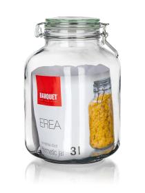 Banquet Dóza hermetická hranatá 3000ml skl. s patentním uzávěrem