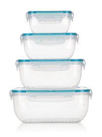 Banquet Dóza hermetická LEYA obdél.sada 4díl.(0.4,0.8,1.2,2.3l) PH TRA/TYRK