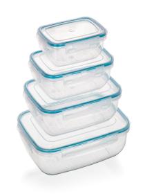 Banquet Dóza hermetická LEYA obdél.sada 4díl.(0.4,0.8,1.2,2.3l) PH TRA/TYRK