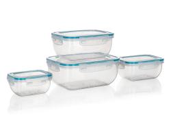 Banquet Dóza hermetická LEYA obdél.sada 4díl.(0.4,0.8,1.2,2.3l) PH TRA/TYRK