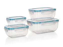 Banquet Dóza hermetická LEYA obdél.sada 4díl.(0.4,0.8,1.2,2.3l) PH TRA/TYRK