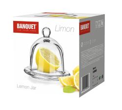 BANQUET Dóza na citron 12,5cm LIMON skleněná
