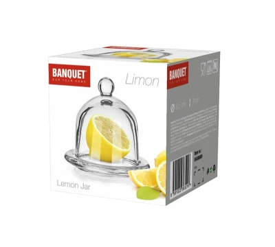 BANQUET Dóza na citron 9,5cm LIMON skleněná