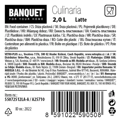 Banquet Dóza na sypké potr.2,0l PH otváracie viečko LATTE