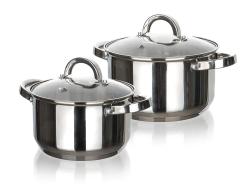 BANQUET Hrnec 16cm,20cm,nerez se skl.poklicí sada 2díl. BANQUET Hrnec 16cm,20cm,nerez se skl.poklicí sada 2díl.