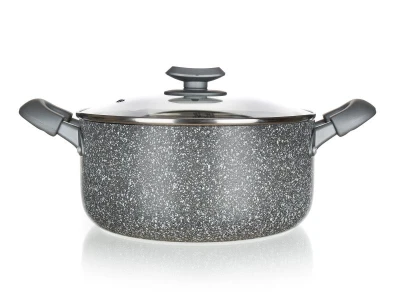 Banquet Hrnec 20x9,5cm nepřiln.povrch GRANITE se skl.poklicí