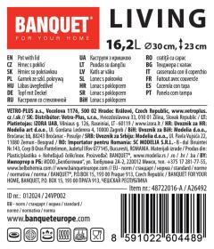 Banquet Hrnec 30cm se skl.poklicí 16,2l nerez LIVING