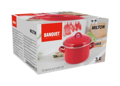 BANQUET Hrnec + poklice pr.20cm 3,40l MILTON ČRV
