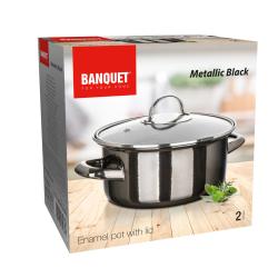 BANQUET Hrnec + skl.poklice pr.20cm 2l METALLIC Black