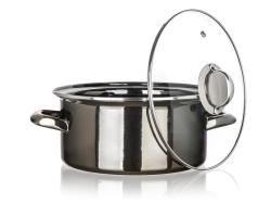 BANQUET Hrnec + skl.poklice pr.22cm 3,7l METALLIC Black