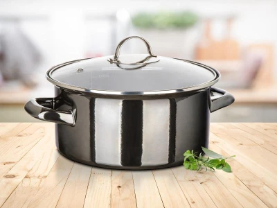 BANQUET Hrnec + skl.poklice pr.22cm 3,7l METALLIC Black