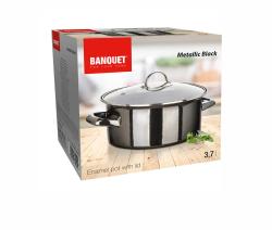 BANQUET Hrnec + skl.poklice pr.22cm 3,7l METALLIC Black