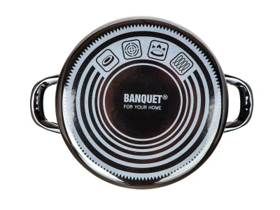 BANQUET Hrnec + skl.poklice pr.24cm 3,7l METALLIC Black