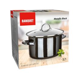 BANQUET Hrnec + skl.poklice pr.24cm 3,7l METALLIC Black