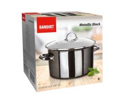 BANQUET Hrnec + skl.poklice pr.26cm 6l METALLIC Black