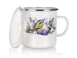 BANQUET Hrnek smalt. pr.11cm 0,7l LAVENDER + PH víko