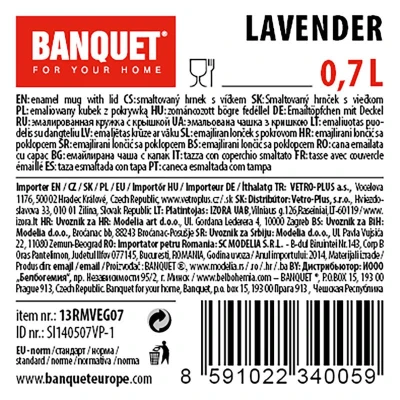 BANQUET Hrnek smalt. pr.11cm 0,7l LAVENDER + PH víko