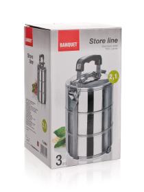 BANQUET Jídlonosič 13cm 3díl.nerez, uzávěr spona