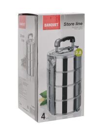 BANQUET Jídlonosič 13cm 4díl.nerez, uzávěr spona