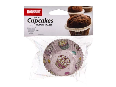 BANQUET Košíček cukrářský 8,7x4cm (100ks) MUFFINS mix