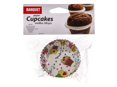 BANQUET Košíček cukrářský 8,7x4cm (100ks) MUFFINS mix