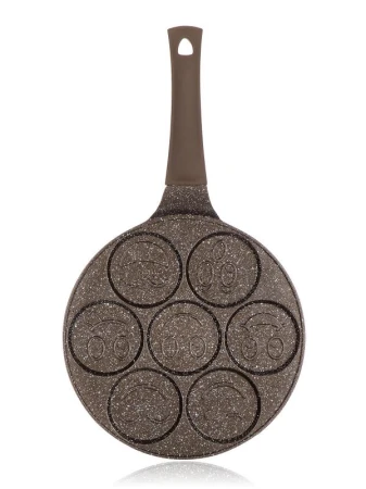 BANQUET Lívanečník GRANITE BROWN Smile 26cm, 7 lívanců, nepřilnavý povrch