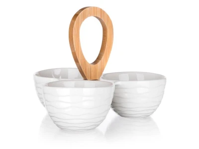 BANQUET Miska dělená 24x24x18cm porcelán/bambus BRILLANTE