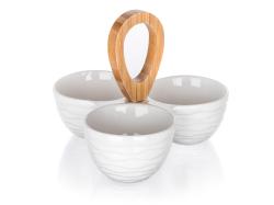 BANQUET Miska dělená 24x24x18cm porcelán/bambus BRILLANTE
