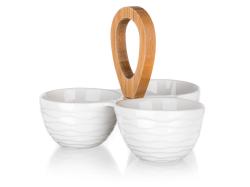 BANQUET Miska dělená 24x24x18cm porcelán/bambus BRILLANTE
