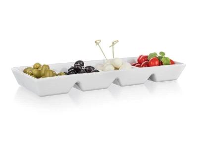 BANQUET Miska dělená 33,7x13,7cm porcelán BIANCA