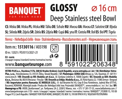 BANQUET Miska pr.16cm GLOSSY nerez