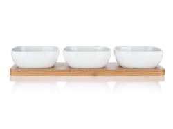 Banquet Miska sada 4díl.(3xmiska,1xtác) 33x9,7x4,7cm porcelán/bambus BRILLANTE