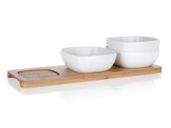 Banquet Miska sada 4díl.(3xmiska,1xtác) 33x9,7x4,7cm porcelán/bambus BRILLANTE