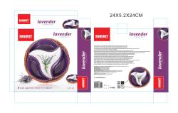 BANQUET Miska sada 4díl. pr.23cm LAVENDER, v košíku, keramika/proutí