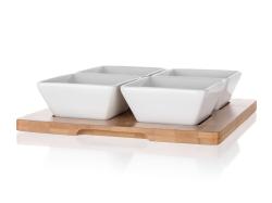 Banquet Miska sada 5díl.(4xmiska,1xtác) 20x20cm porcelán/bambus BRILLANTE