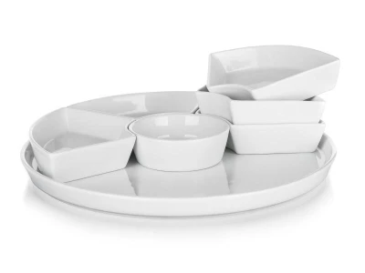 BANQUET Miska sada 7díl.(6xmiska,1xtác) pr.28cm BIANCA porcelán BÍ