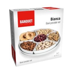 BANQUET Miska sada 7díl.(6xmiska,1xtác) pr.28cm BIANCA porcelán BÍ