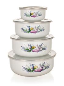 BANQUET Miska sada 8díl. (10,14,16,18cm + 4 víčka) smalt LAVENDER