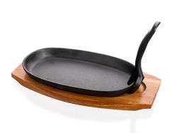 BANQUET Pánev 23x14cm GRADA litina + dřev.prkénko