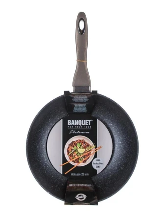 Banquet Pánev WOK 28x7,8cm/3mm nepřiln.povrch METALLIC PLATINUM