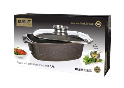 BANQUET Pekáč 39,5x22x11cm nepřiln.povrch PREMIUM Dark Brown s aroma knobem