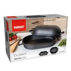 BANQUET Pekáč + poklice EXCELLENT 39x26x14cm 3+4l litina ČER