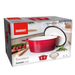 BANQUET Pekáč + poklice EXCELLENT 40,5x25x19cm 6,7l litina ČRV