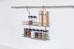 BANQUET Polička závěsná VARIELLA 2 patra 37x37x9cm Cr