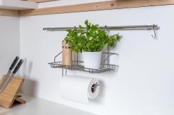 BANQUET Polička závěsná VARIELLA s držákem 40x34x21cm Cr