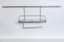 BANQUET Polička závěsná VARIELLA s držákem 40x34x21cm Cr